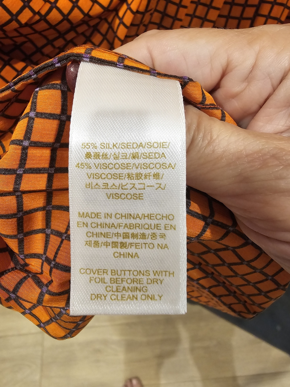 kate spade Orange and Black Checked Long-Sleeve Shirt Dress $110 obo - Picture 7 of 16